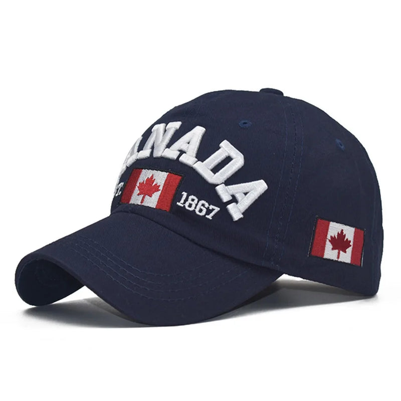 Baseball Cap CANADA Letter Embroidery Leisure Fashion Sun hat Spring Autumn Washed denim baseball Sport cap Hip Hop Fitted Cap