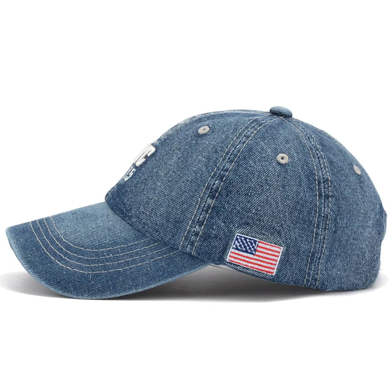 Denim Baseball Cap Men Women Embroidery Letter Jeans Snapback Hat Casquette Summer Sports Hip Hop Cap Gorras Unisex hats